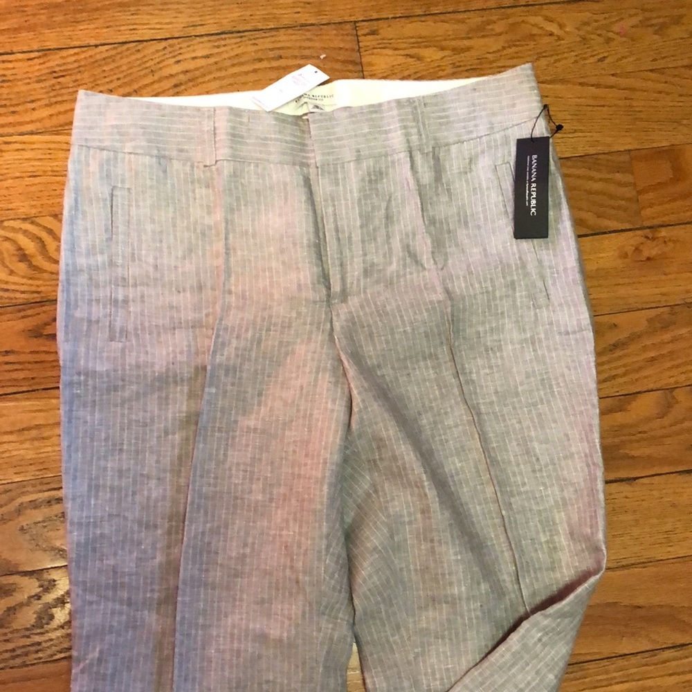 Banana Republic NWT womens size 14 tall pinstripe grey dress pants